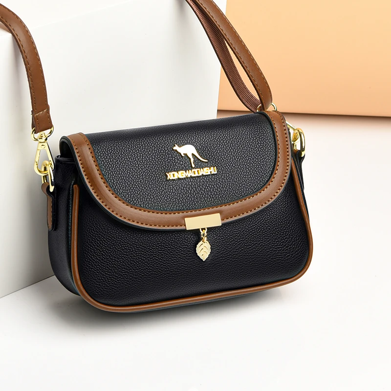 包包新款韩版时尚百搭撞色小方包大气简约中年女妈妈女士包斜挎包