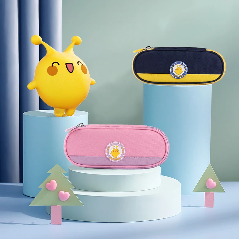 麦咭金鹰卡通儿童双拼色文具笔袋小学生初中生文具收纳蓝色紫色