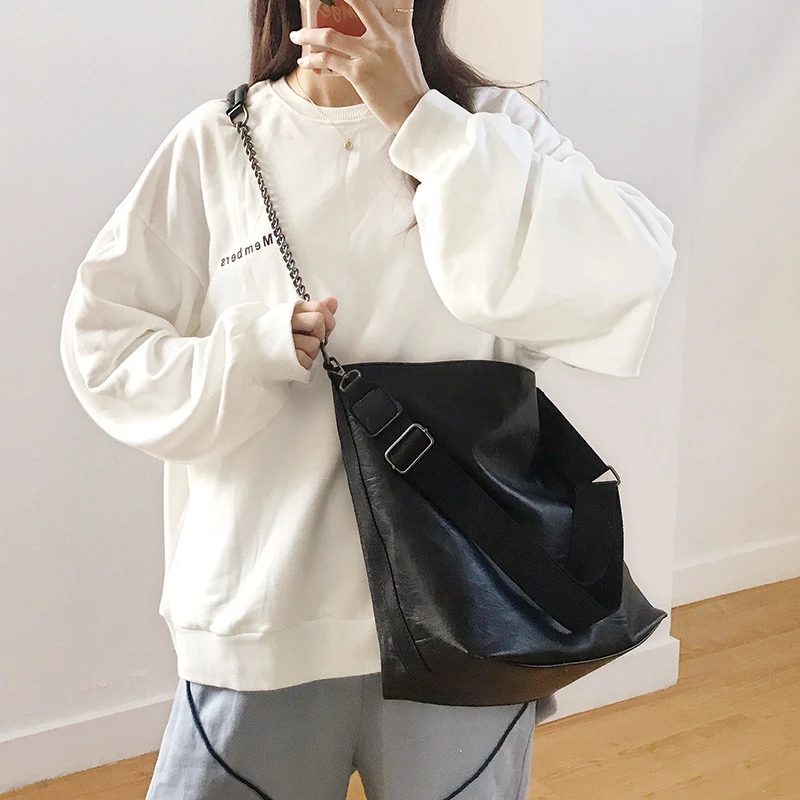 大包包女2021新款潮韩版简约学生大容量手提包日常链条单肩斜挎包
