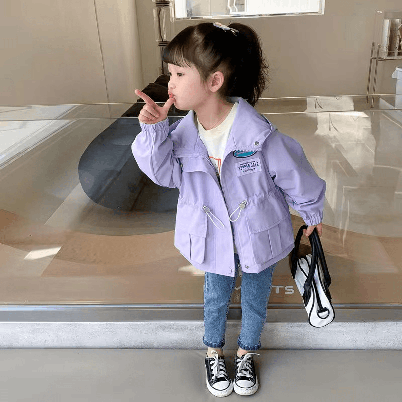 女童外套2023新款春秋女宝宝洋气儿童网红防风韩版上衣时髦夹克潮