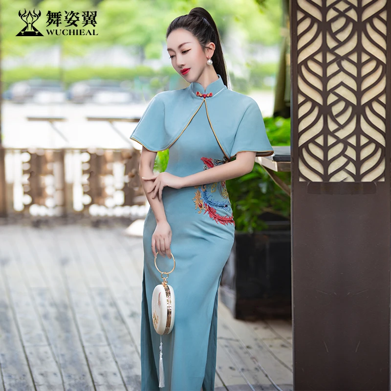 XT856 舞姿翼礼仪衣形体服女旗袍形体礼仪训练礼服走秀