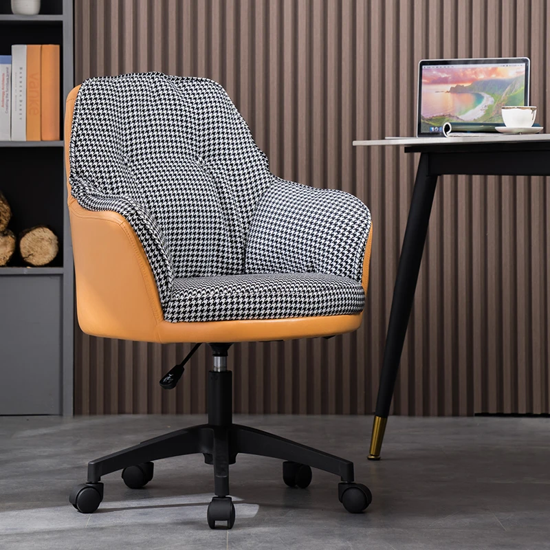 升降现代简约轻奢风拼接电脑椅家用单人学习椅书桌旋转电竞椅子