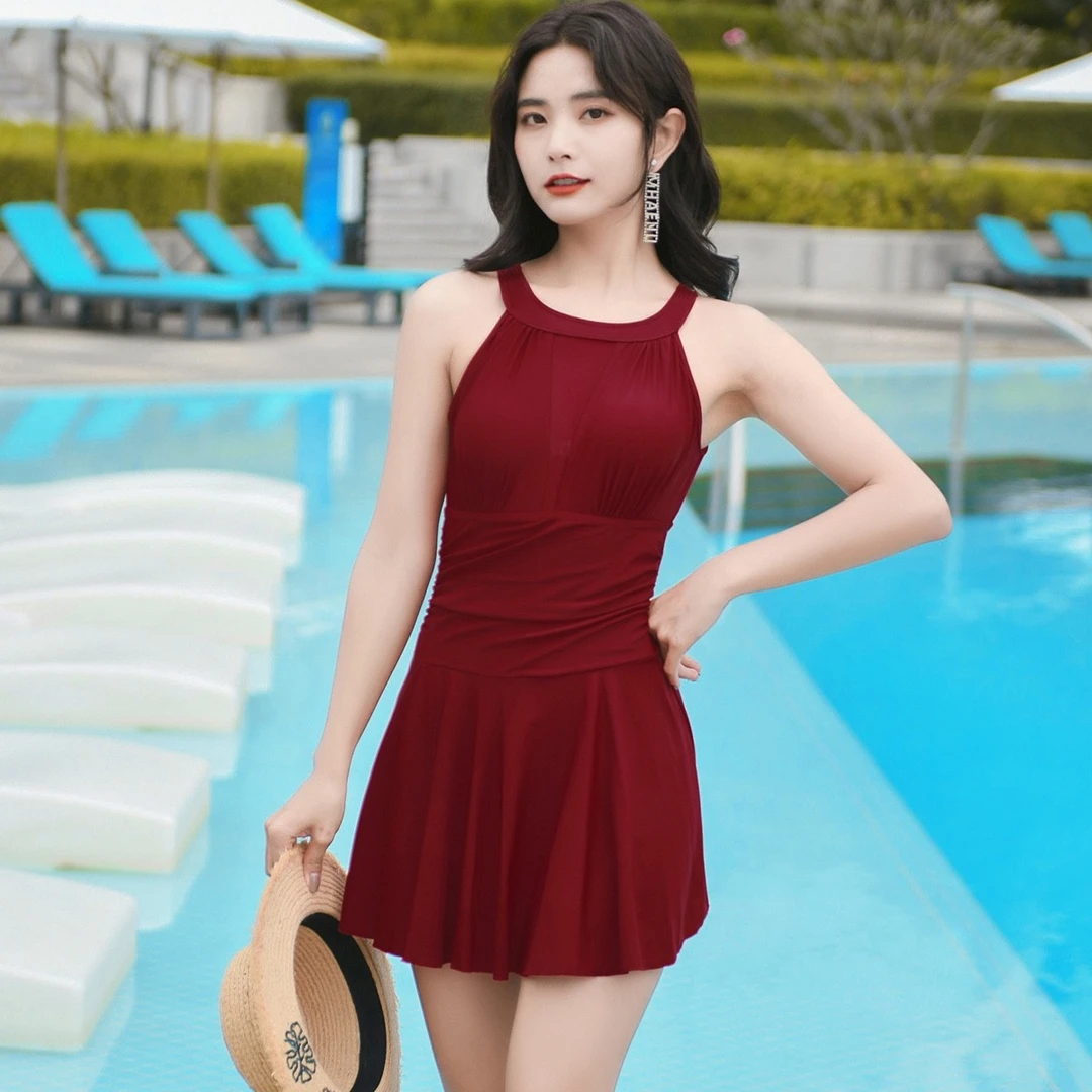 微胖大码定制显瘦遮肚保守女士泳衣游泳温泉连体性感游泳衣时尚裙