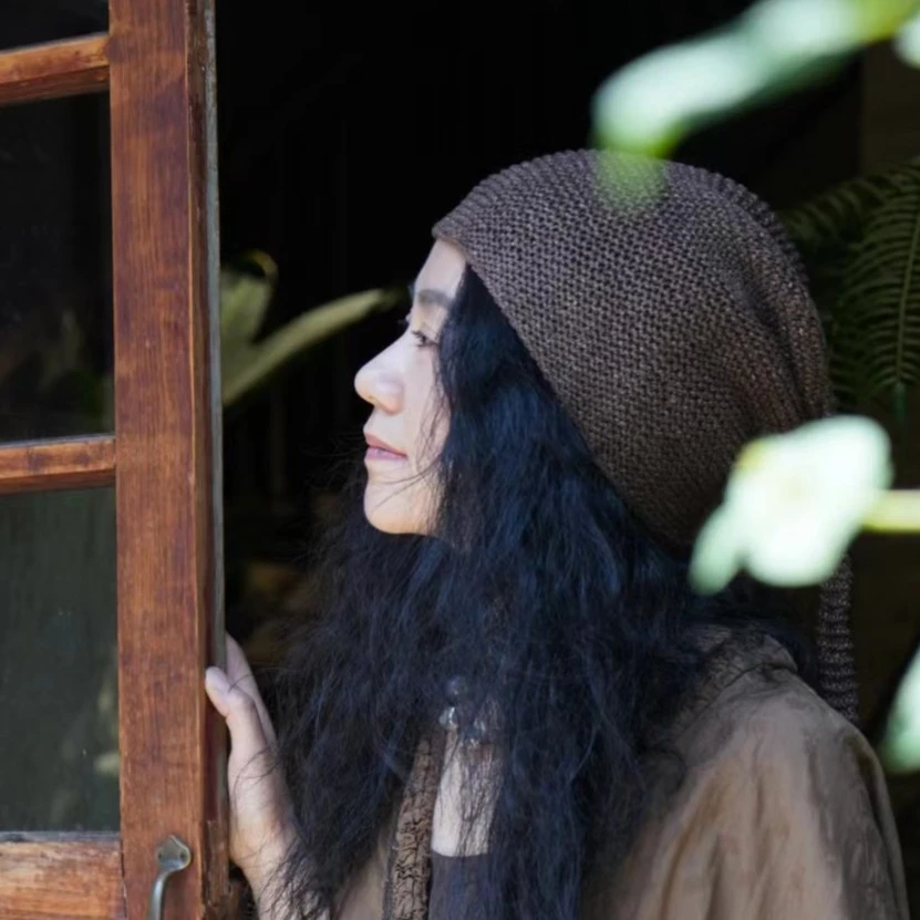 左岸迷香原创设计  果儿坊【帽子】油丝64% 亚麻36%植物染帽7000