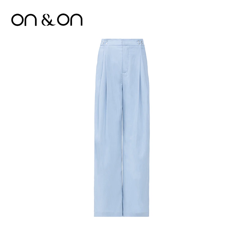 ON&ON/安乃安秋季韩版女休闲简约百搭时尚直筒蓝长裤-NW1WK0939