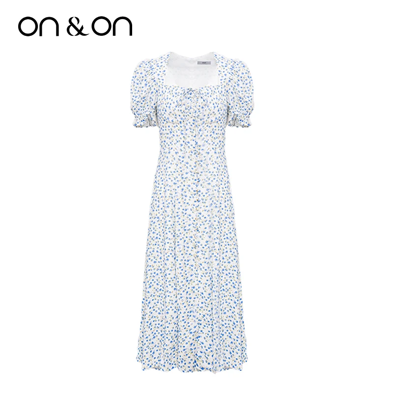 ON&ON/安乃安24夏季新款时尚法式星星扣碎花连衣裙-N2SU16017