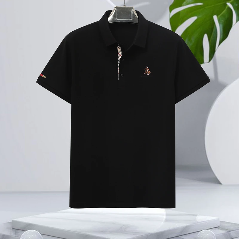 夏季短袖薄款植绒Polo衫商务短袖男士商务时尚t恤运动polo