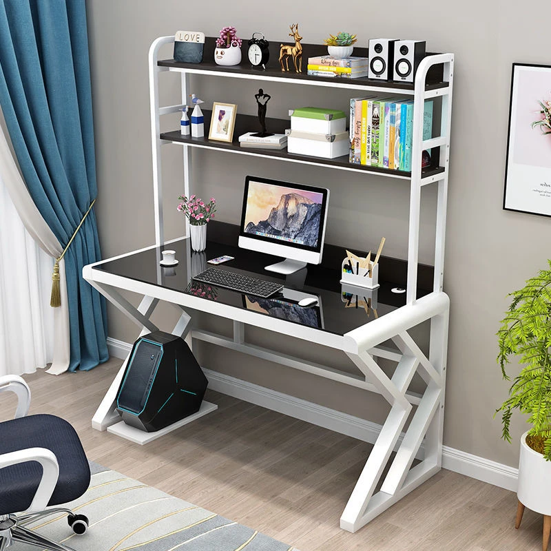 钢化玻璃电脑桌台式家用卧室办公桌简约现代写字台桌子学习桌电竞