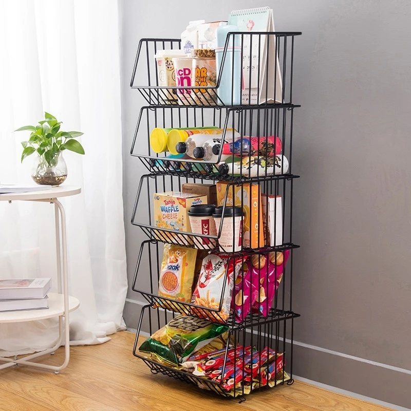 放菜架子厨房置物架落地多层水果菜架蔬果篮卧室储物架零食收纳架