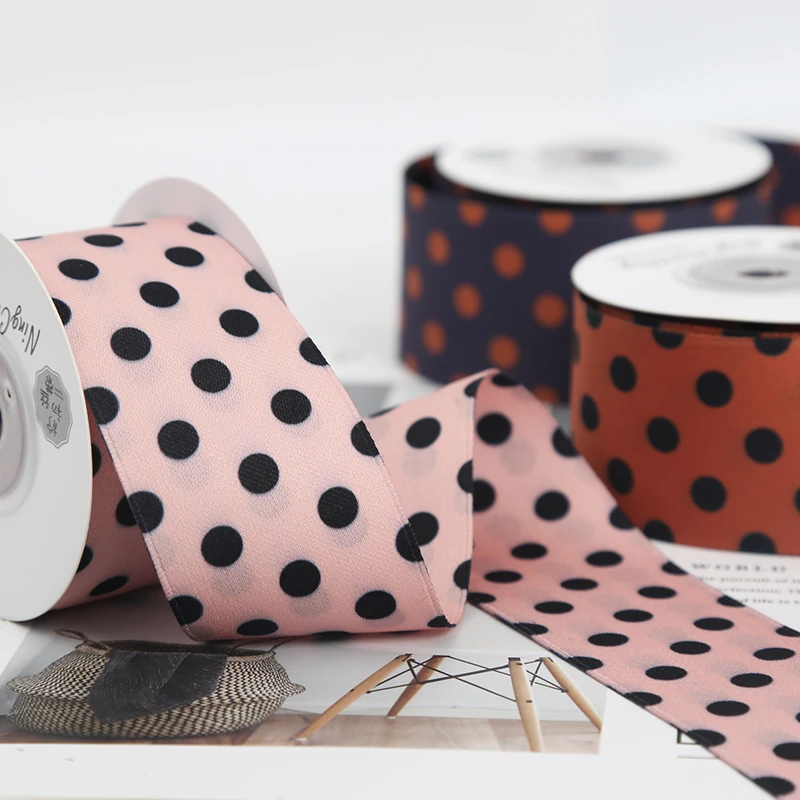 波点带丝带缎带织带棉布发饰蝴蝶结DIY手工材料布料布条花束包装