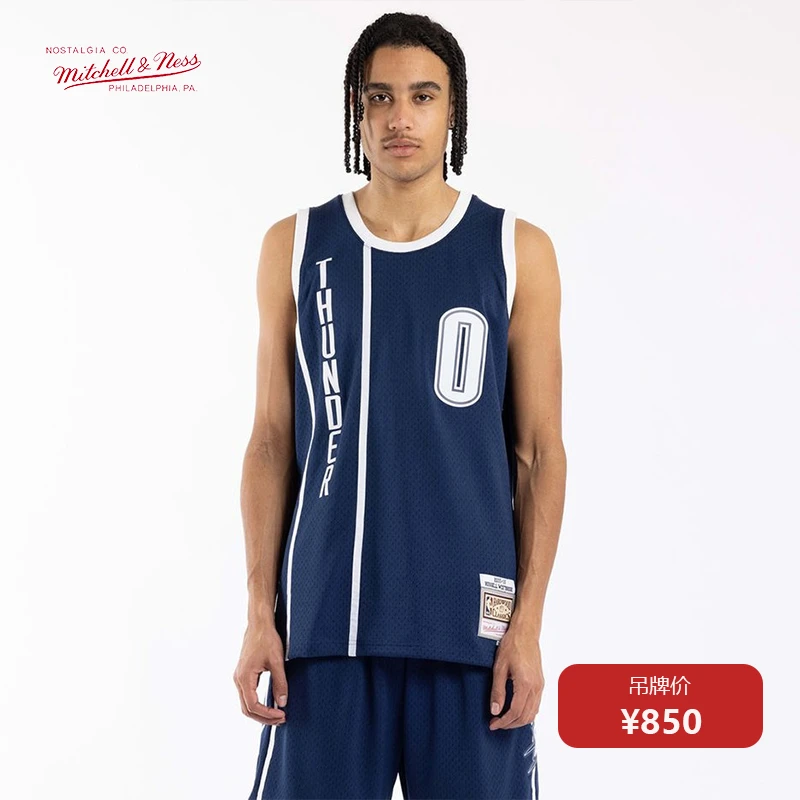 Mitchell&Ness MN-NBA雷霆威斯布鲁克15年SW复古球衣篮球服运动B1