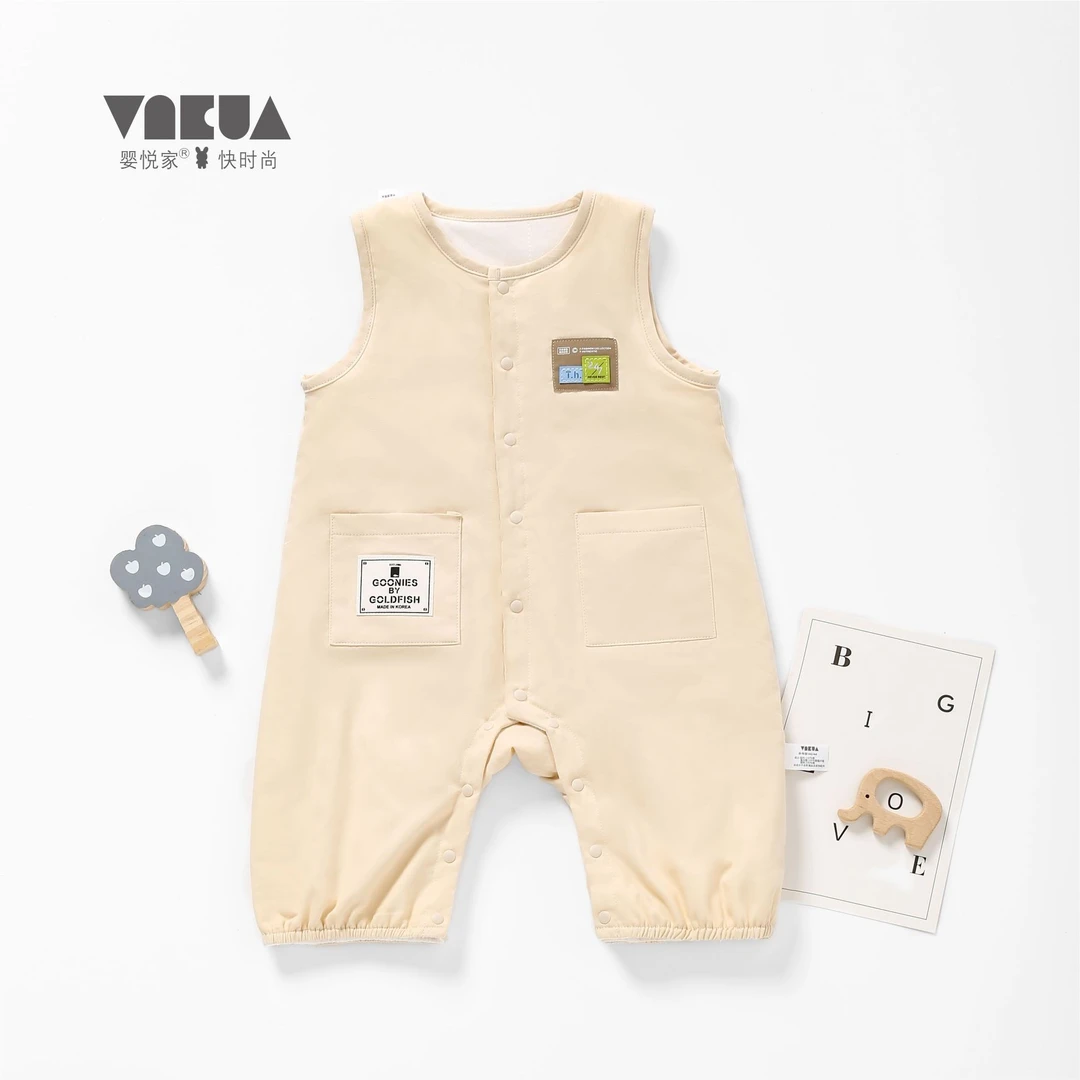婴悦家工装小子背心双层纯棉简约哈衣95044（400克）