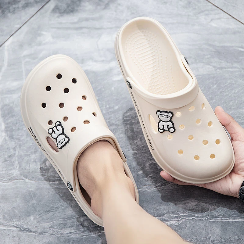 包头拖鞋男夏季外穿防滑防臭耐磨凉拖开车运动休闲沙滩洞洞鞋男款