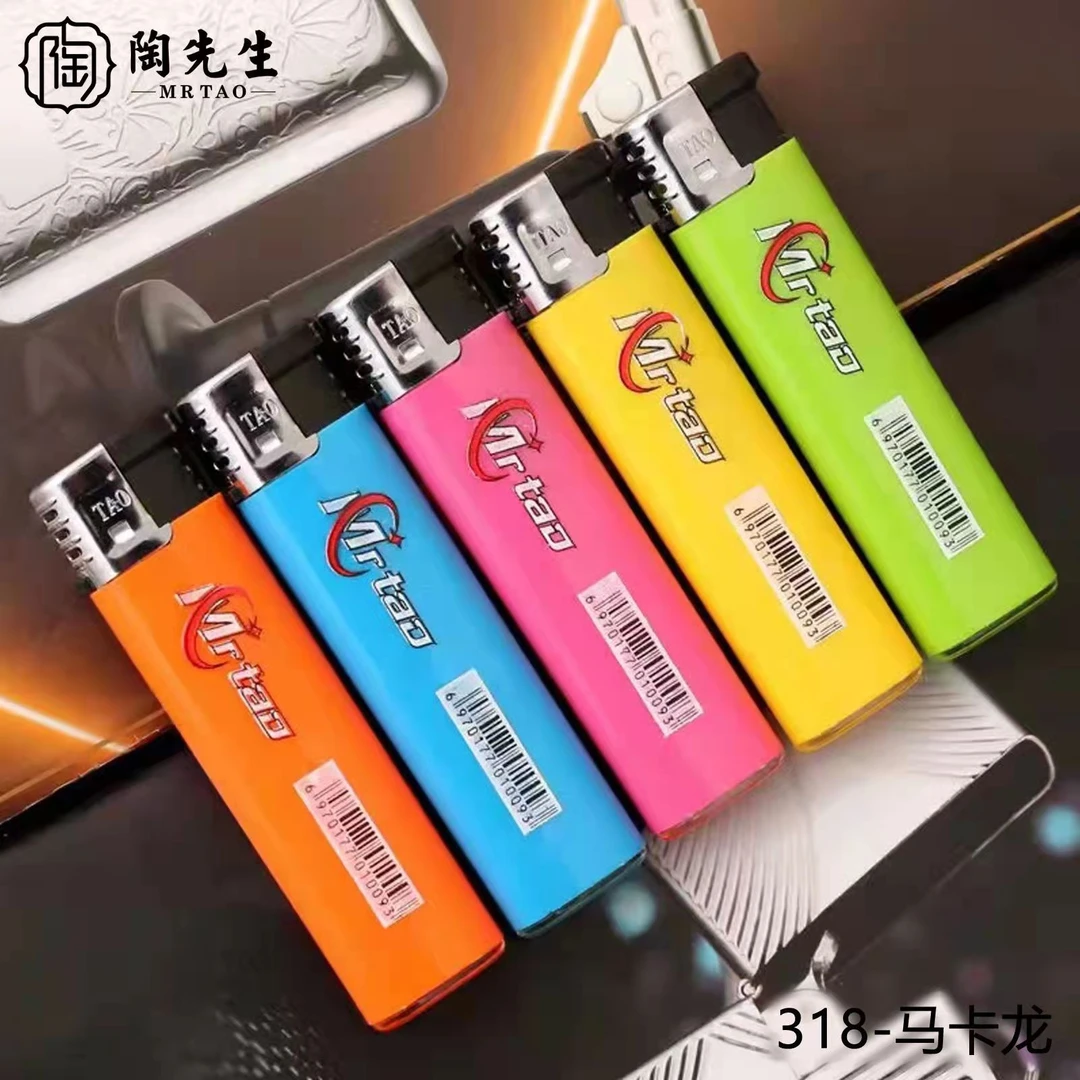 MR TAO/陶先生318马卡龙一次性明火打火机家用批发厂家直销分装