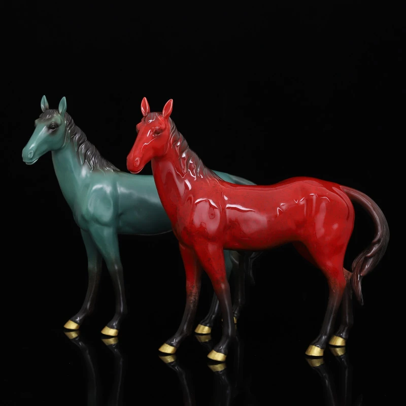 陶瓷马摆件招财客厅电视柜装饰品办公室桌马到成功工艺品瓷器摆设