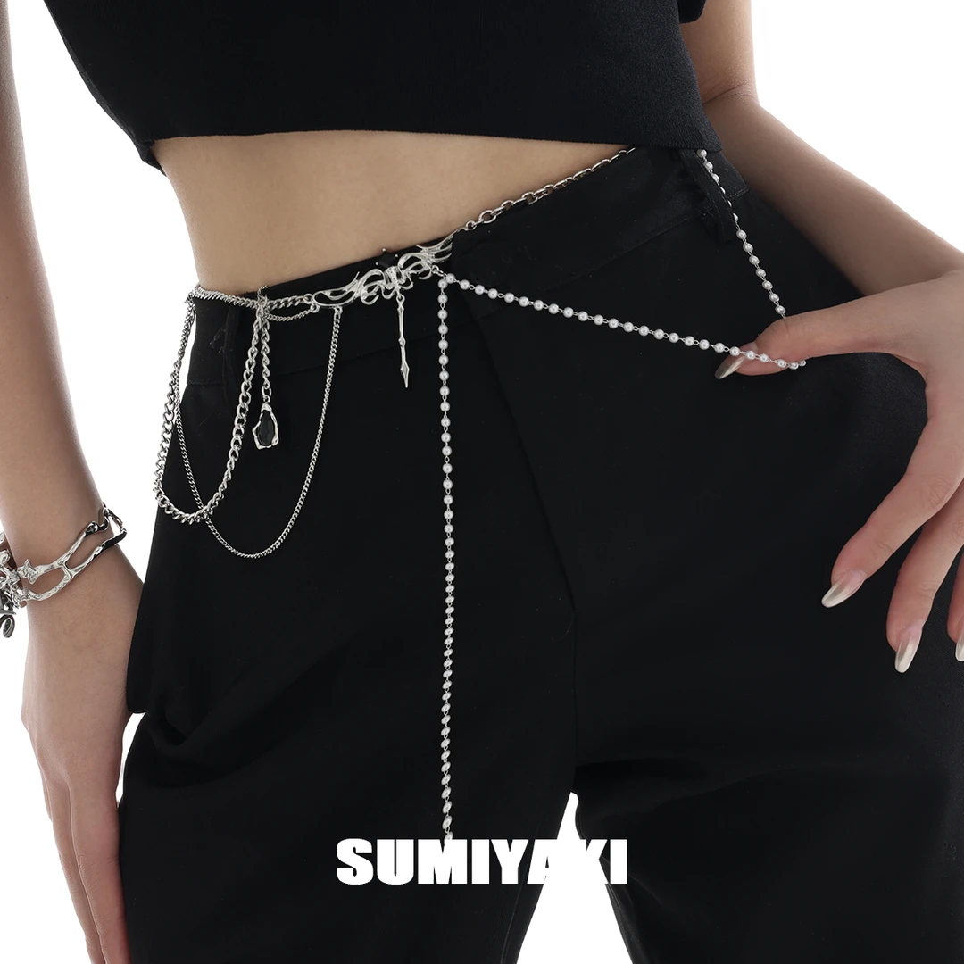 铜合金合成锆石项链 SUMIYAKI原创腰链可随意调节街头个性裤链