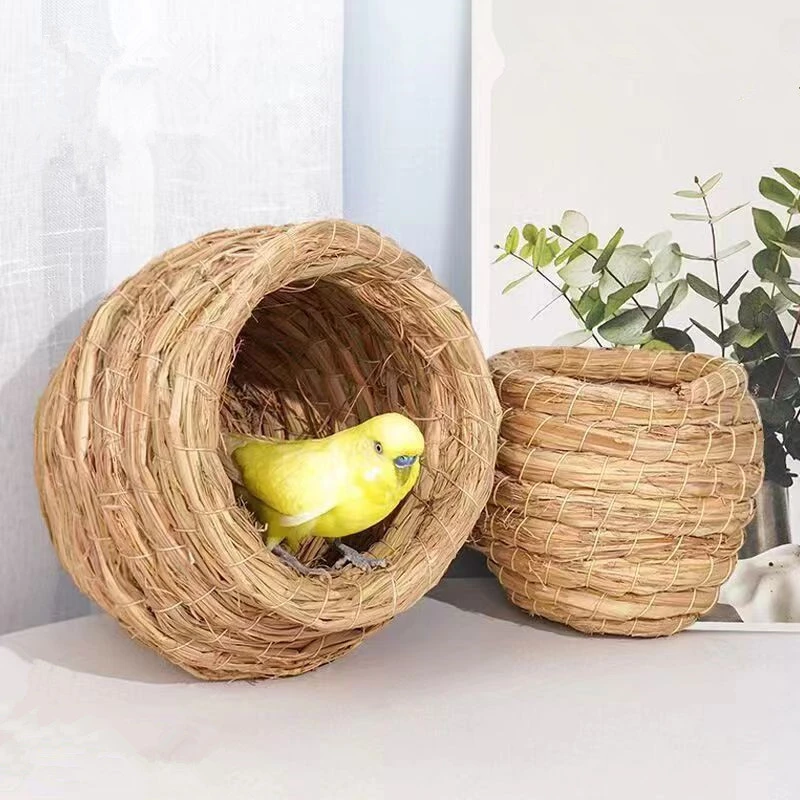 草编芦丁鸡窝鸟窝牡丹文鸟珍珠七彩鸟屋繁殖窝鸟巢保暖温馨