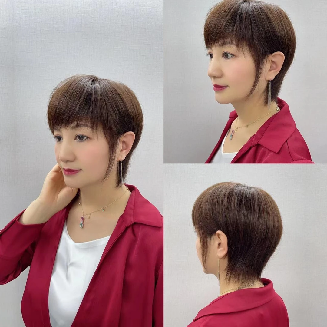 38号链接定制款短碎全真发全头套