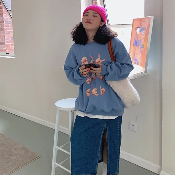 Dazi金大支直筒牛仔半身裙女显瘦大码中长款开叉裙子0630/0126