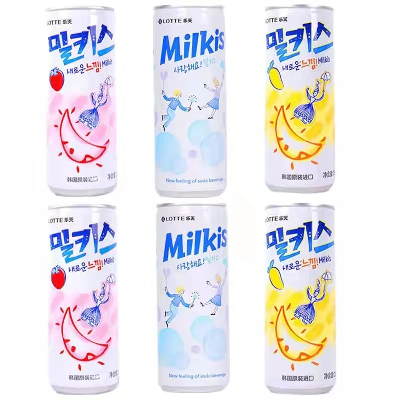韩国网红进口乐天妙之吻碳酸饮料苏打水250ml*6瓶装
