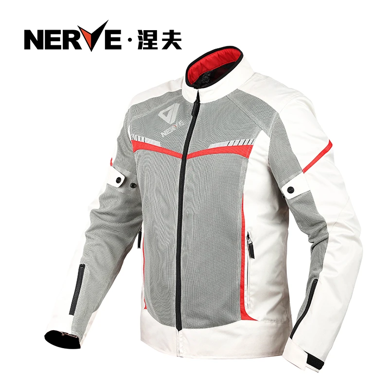NERVE涅夫诺亚夏季骑行夹克男轻薄透气CE防护网眼耐磨春夏季反光