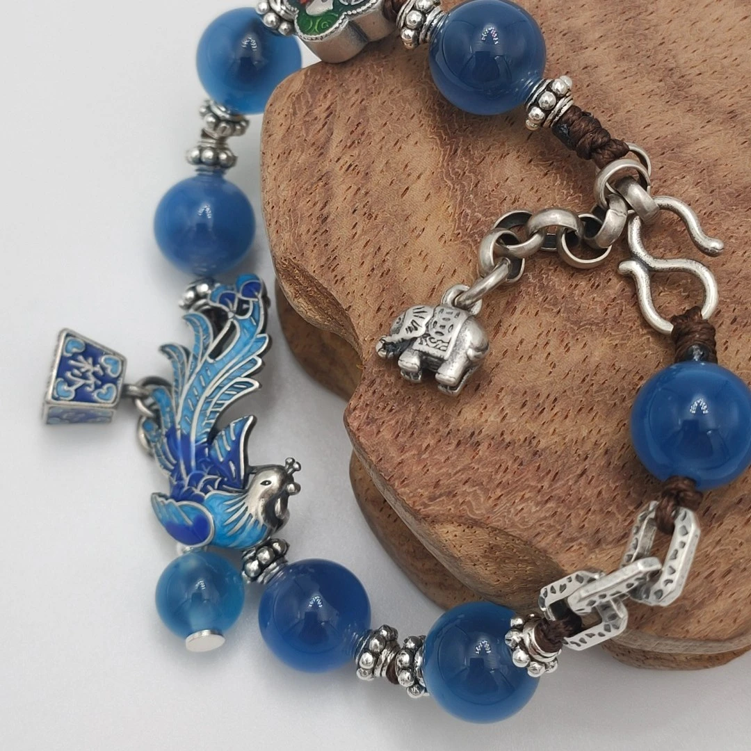 【银缘阁】（S925）糖心玛瑙凤凰手链民族风复古好看贵气送人经典