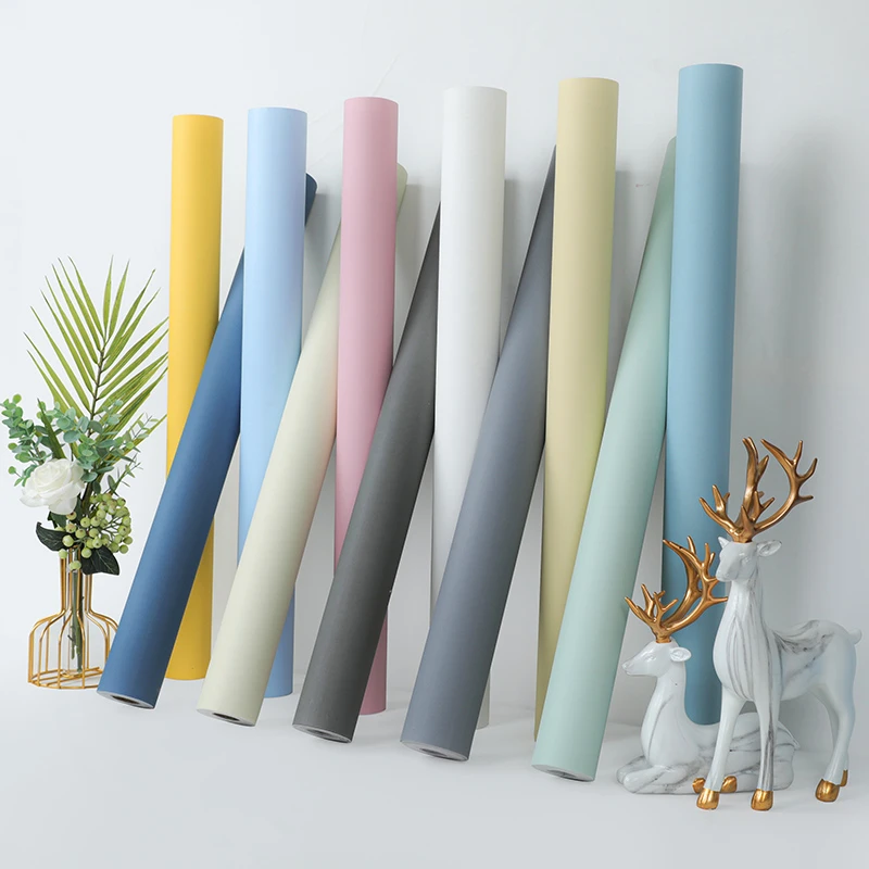 墙纸自粘卧室防水防潮可擦洗家用电视背景墙天花板贴纸纯白色壁纸