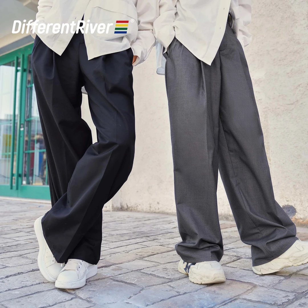 DifferentRiver春季【乐园】女款-直筒飒爽垂感阔腿休闲长裤西裤