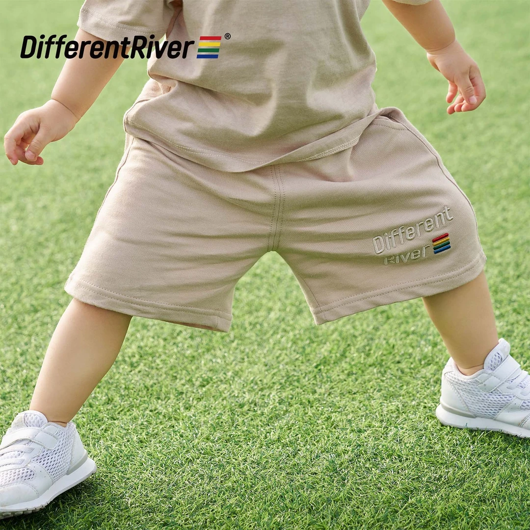 DifferentRiver夏季【乐园】基础款-儿童刺绣厚款百搭毛圈短裤