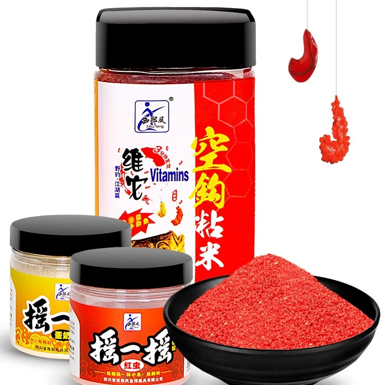 摇一摇空钩粘粉粘米蛋奶红虫麻团沾粉猾鱼克星野钓饵料