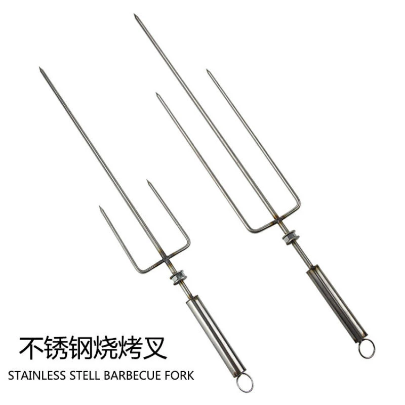 烤羊腿签子烤兔叉签子不锈钢加粗烤鸡叉子烤羊腿烤鸡烤鸽子耐用