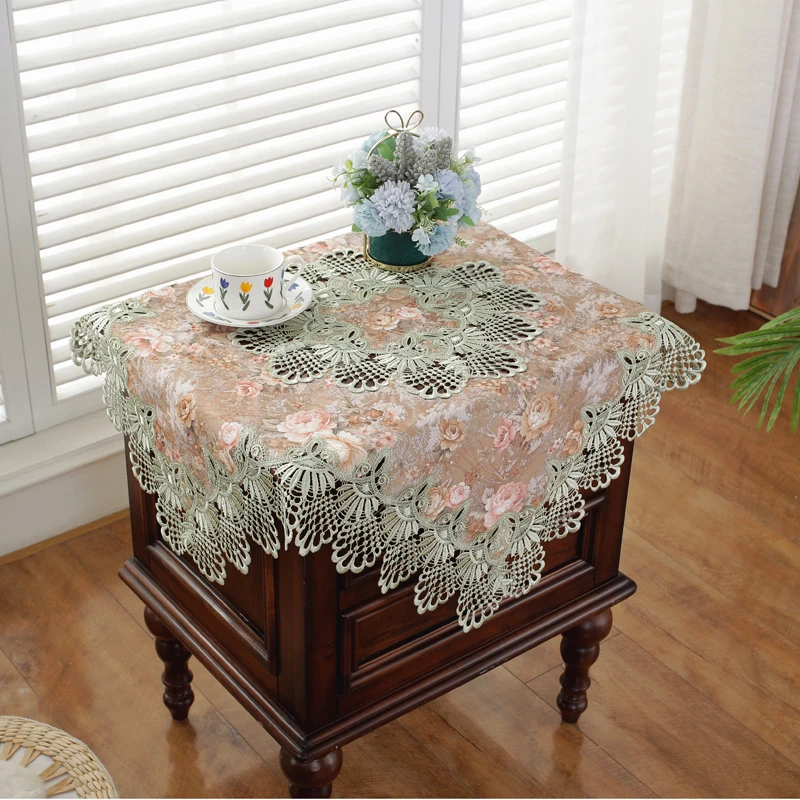 床头柜盖布防尘布防尘罩遮盖布欧式布艺蕾丝简约现代洗衣机盖巾帘