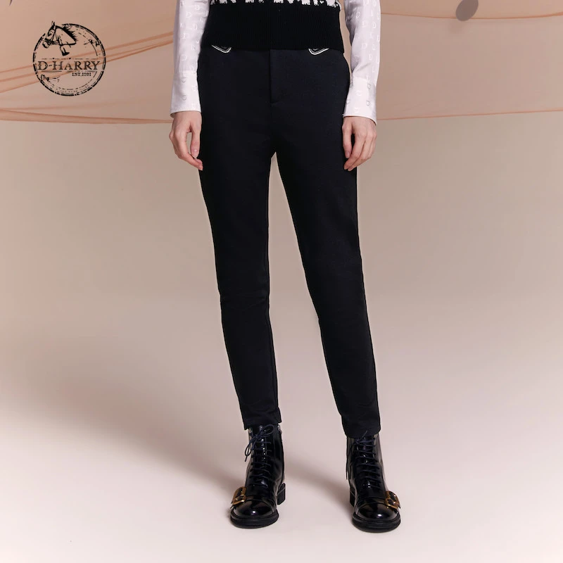 D-HARRY/迪哈利显瘦拼接紧身裤冬季休闲裤DH221L93706D