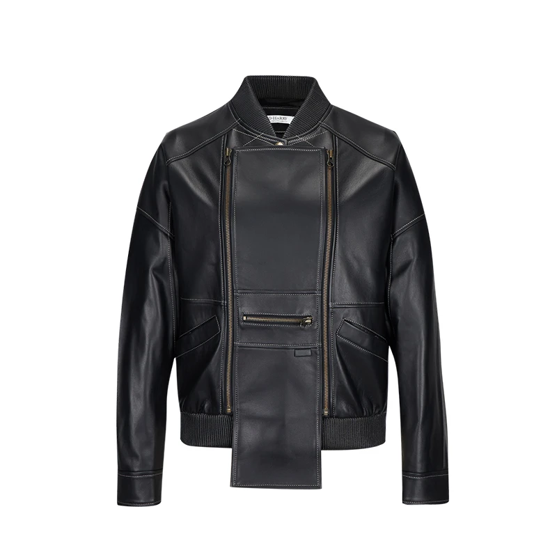 D-HARRY/迪哈利秋黑色帅气可拆卸女士短外套DH213I93058D春秋