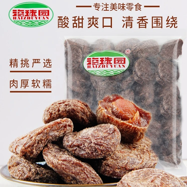 HAIZHU YUAN/海珠园古早李饼甘草话李果脯蜜饯袋装话梅零食500g