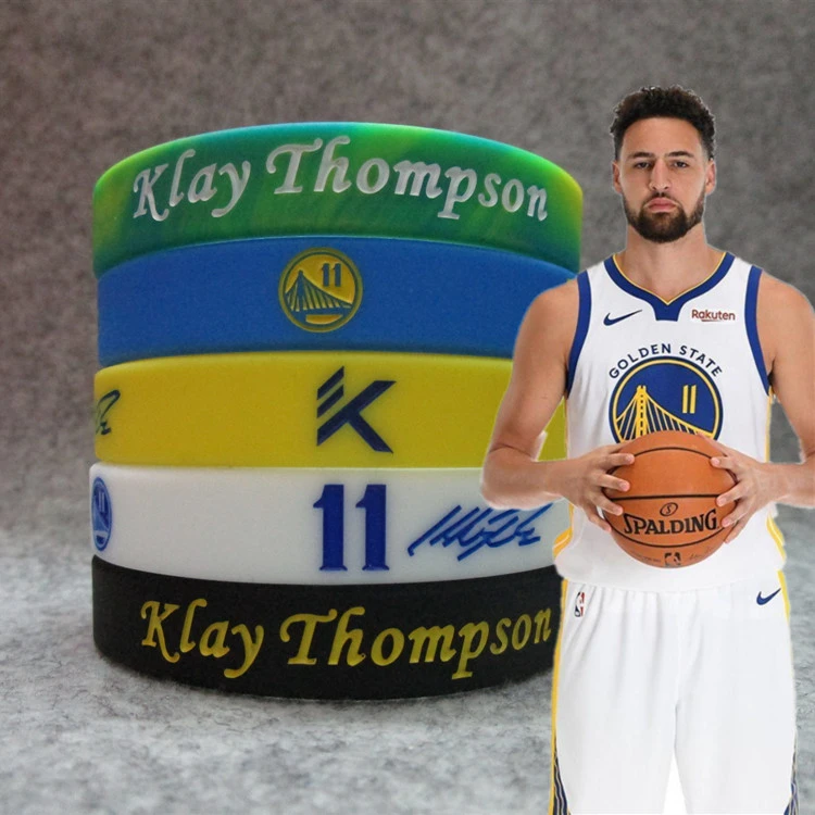 篮球球星勇士队11号汤普森K标运动签名手环硅胶腕带球迷饰品库里