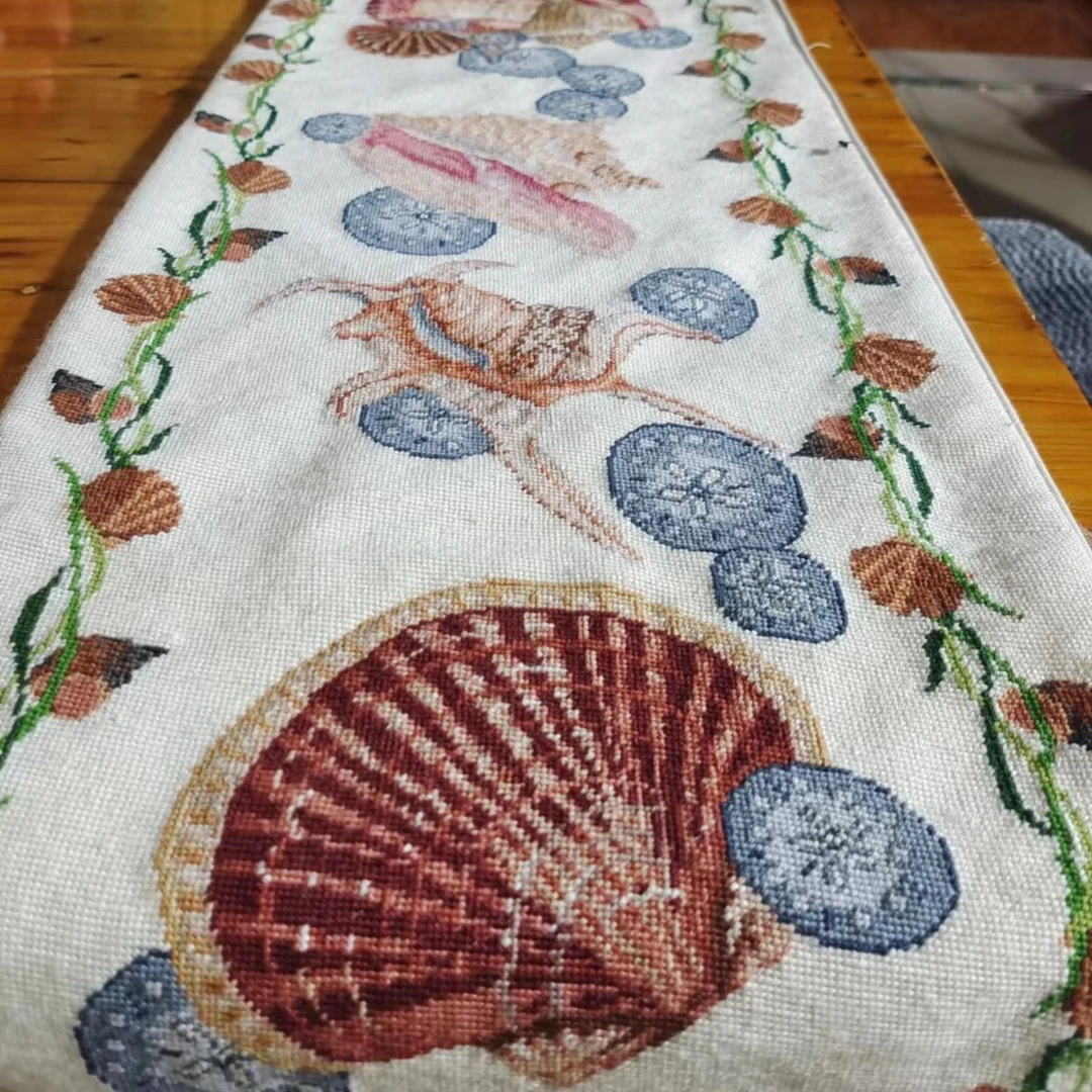 手工绒绣桌旗床旗 茶旗