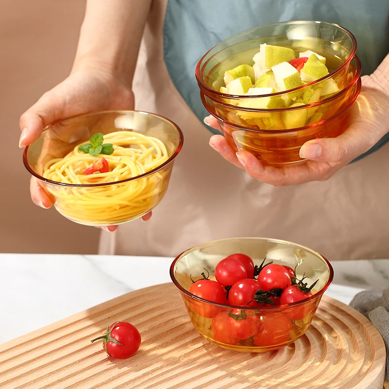 琥珀色玻璃碗沙拉碗盛饭碗6只装