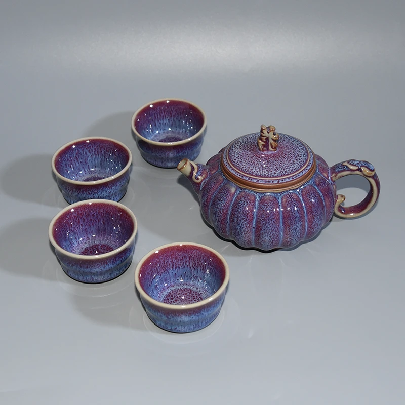 惊【孤品】艺术家 刘红生 金瓜壶 手工制作钧瓷茶具茶壶 8096