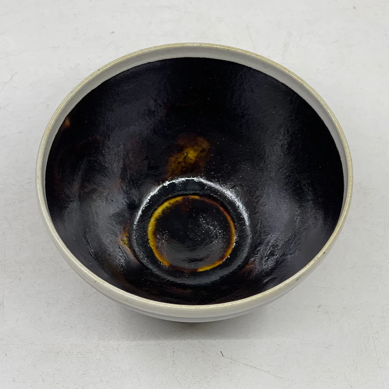 【孤品】艺术家 高振华白覆轮盏 复古纯手工主人杯单杯陶瓷8214