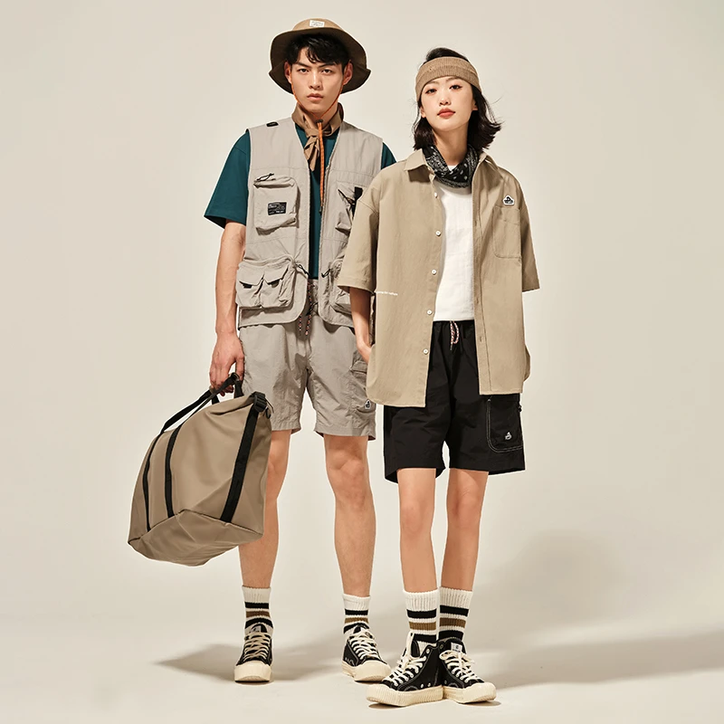 【山系】伯希和户外休闲短裤运动宽松裤子男女同款日系复古五分裤