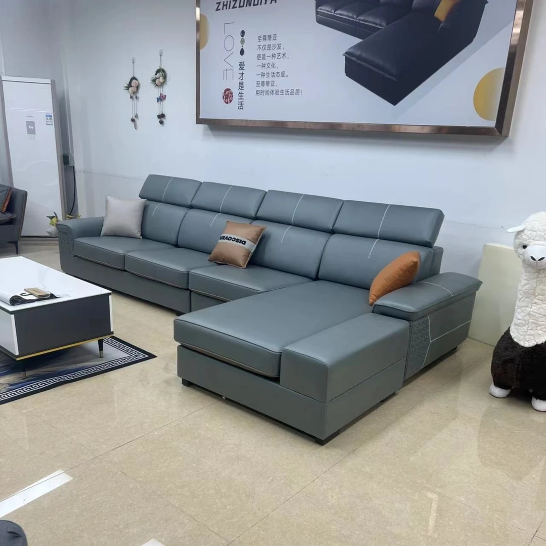 至尊蒂亚冬夏两用凉席科技布现代简约大户型成套可移动贵妃沙发