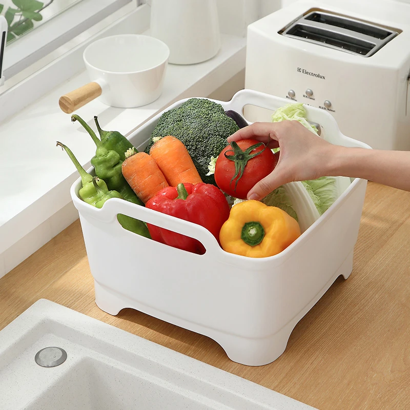 厨房洗碗槽塑料大容量过滤洗菜盆子沥水篮清洗神器刷碗