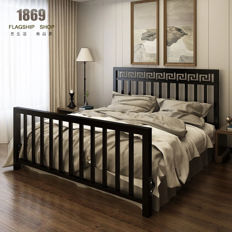1869 铁艺床公主成人婚床双人床1.8现代新中式铁床金属床至尊99-1