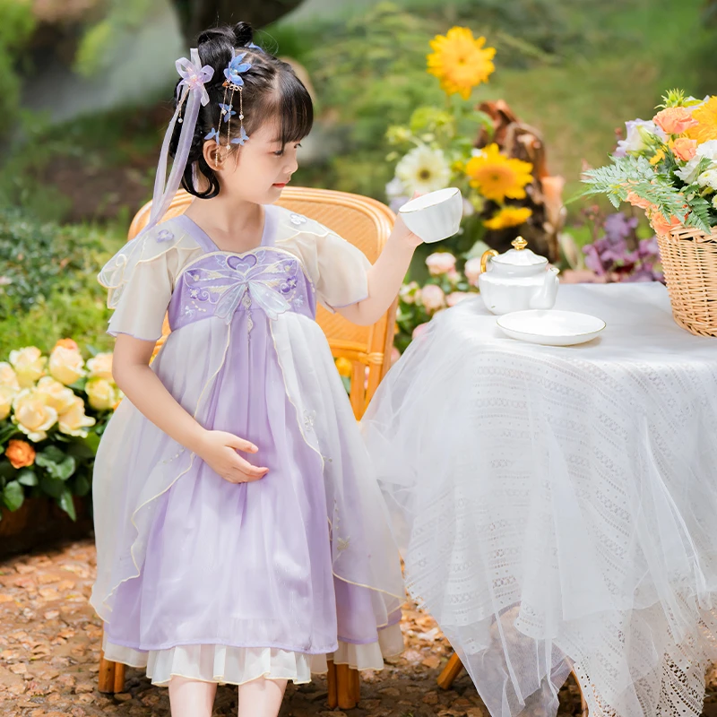 西子问【幻蝶】汉服女童夏装襦裙连衣裙公主裙改良中国风