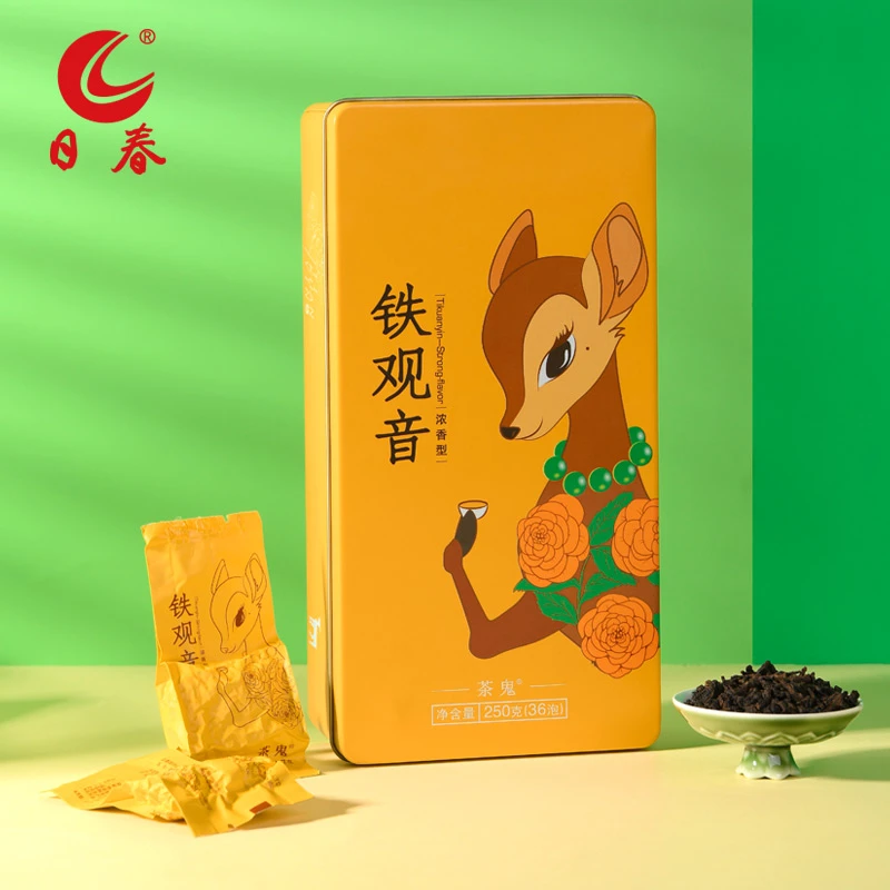 日春茶叶铁观音茶鬼【茶花鹿浓香型】250克盒装炭焙乌龙茶