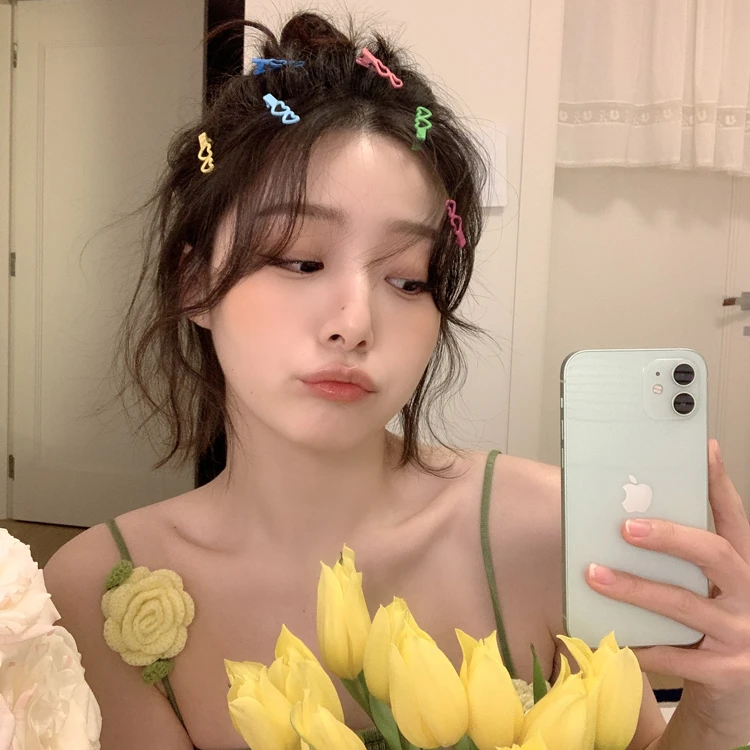 薛凯琪同款爱心彩色发夹侧边女边夹子发卡子刘海夹鸭嘴夹发饰头饰