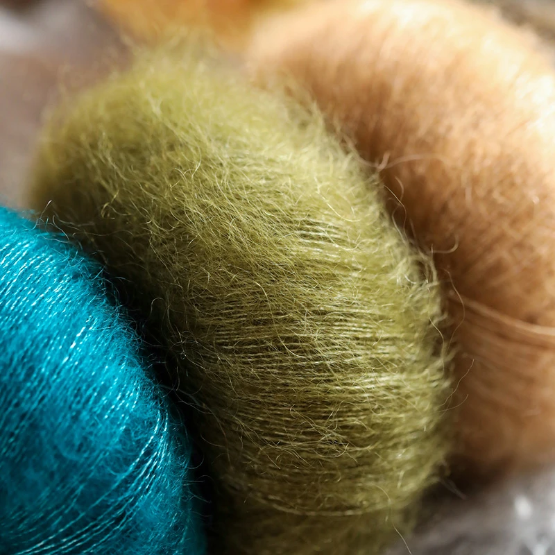 【云羽】真丝马海新品70%南非幼马海毛30%真丝手工编织线毛线细线