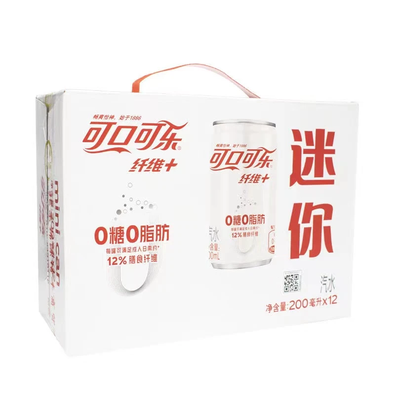可口可乐 纤维可乐雪碧碳酸饮料零糖200ml*6/12瓶汽水饮料
