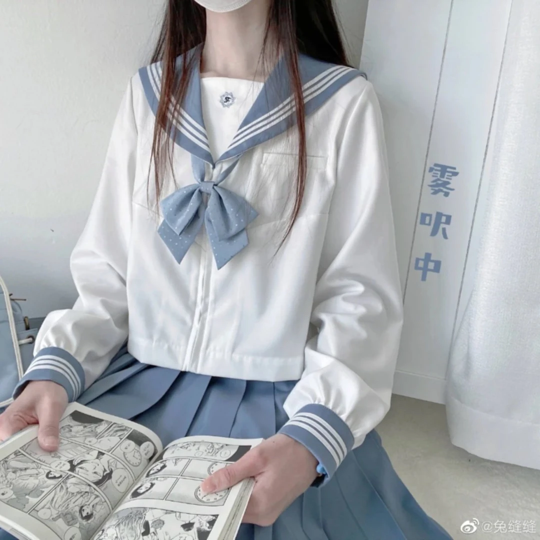兔吉舍【雾呎中】水手服中间服长袖短袖掉落